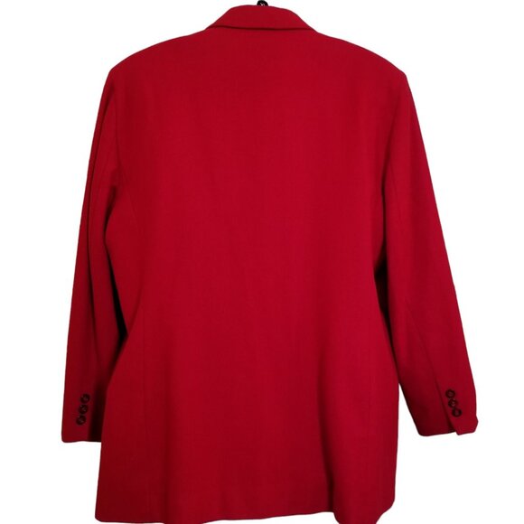 Worthington Womens Suit Blazer Size 20W Wool Red 3 Button Long Sleeve Vintage - Picture 4 of 11